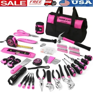207 Piece Ladies Tool Set Portable Repair Kit Essential Hand Tools DIY Home Maintenance Storage Bag