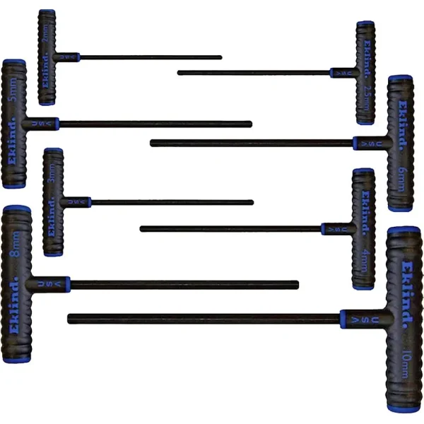 Power T Handle Hex Key Wrench Set 8 Piece Metric 2-10 Heat Treated Durable Tools - Image 2