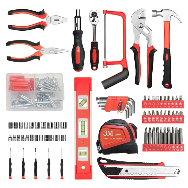 198-Piece Home Tool Set, Multi-Function DIY Repair Kit for Home & Auto, Includes Screwdrivers, Wrenches, Pliers, and More - Image 2