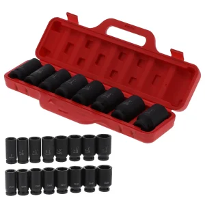Socket Set HighTorque 6Point Chrome Vanadium Steel Automative Tool Drive Socket Sleeve Socket External Socket